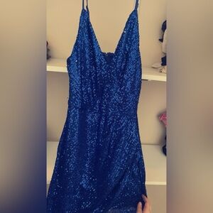 blue sparkle hoco dress